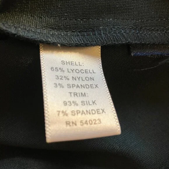 Banana Republic Dark Teal Stretch Sheath Dress with Silk Trim Sz 8 - Picture 5 of 7